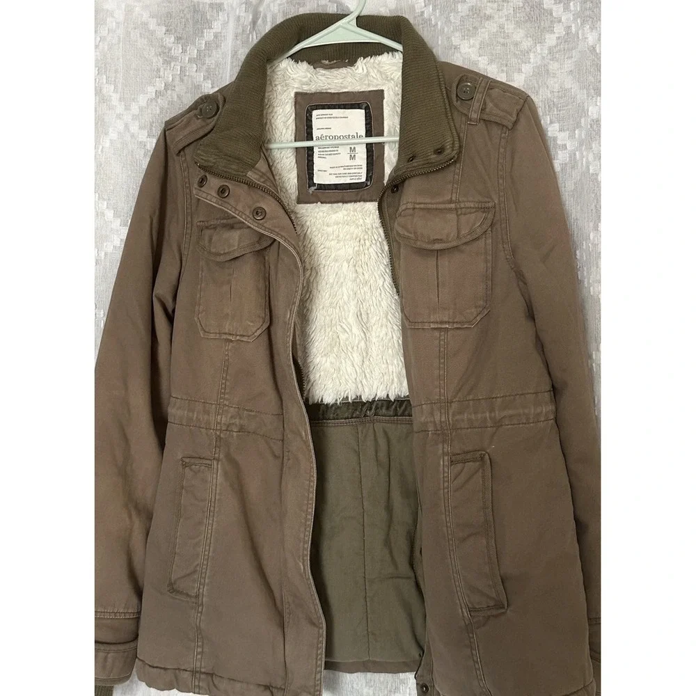 Abercrombie & Fitch New York Brown Military Jacket Women's M Y2K 90s‎ Utility